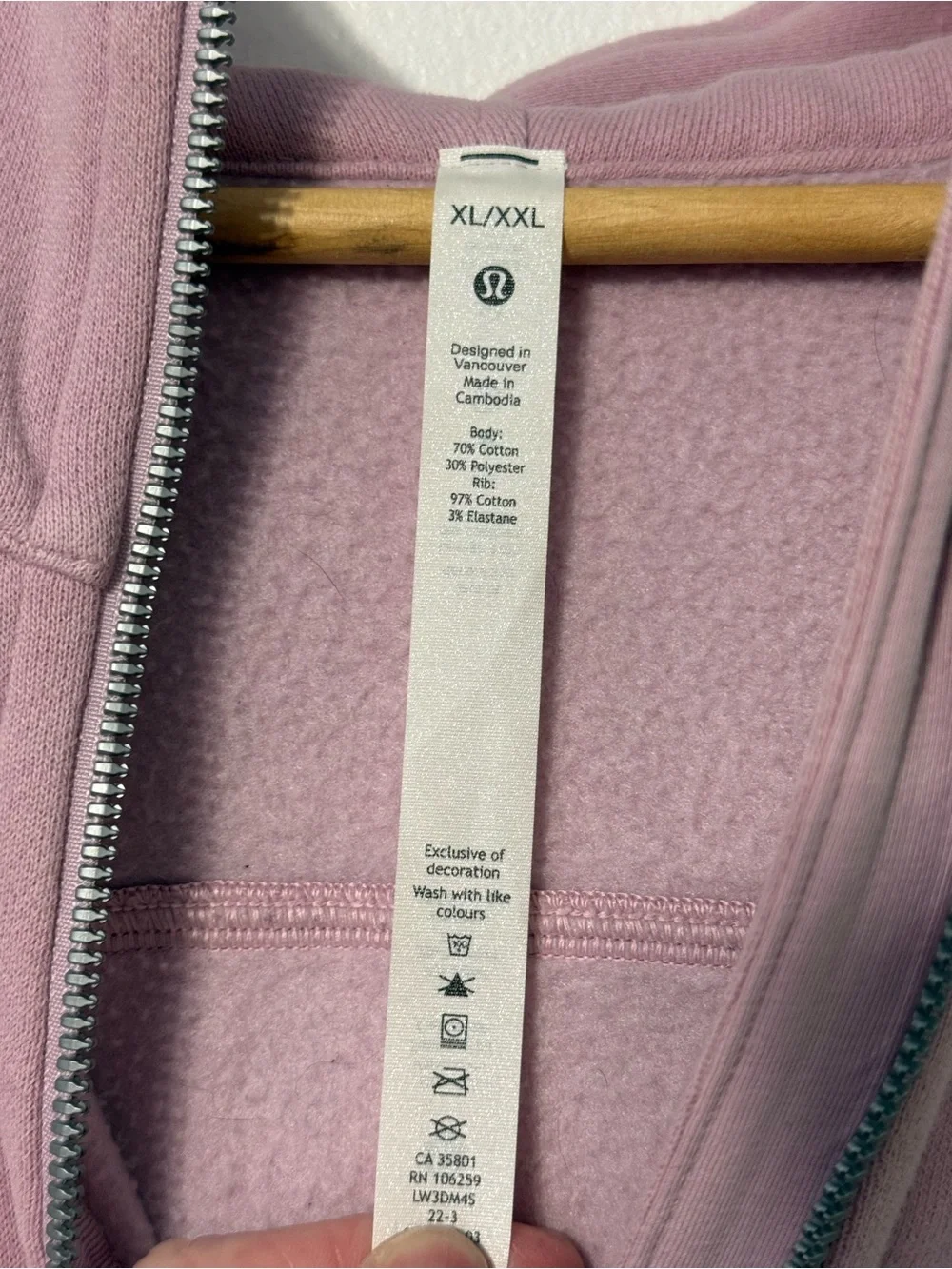 Lululemon Dusty Rose Half-Zip Hoodie size XL/XXL